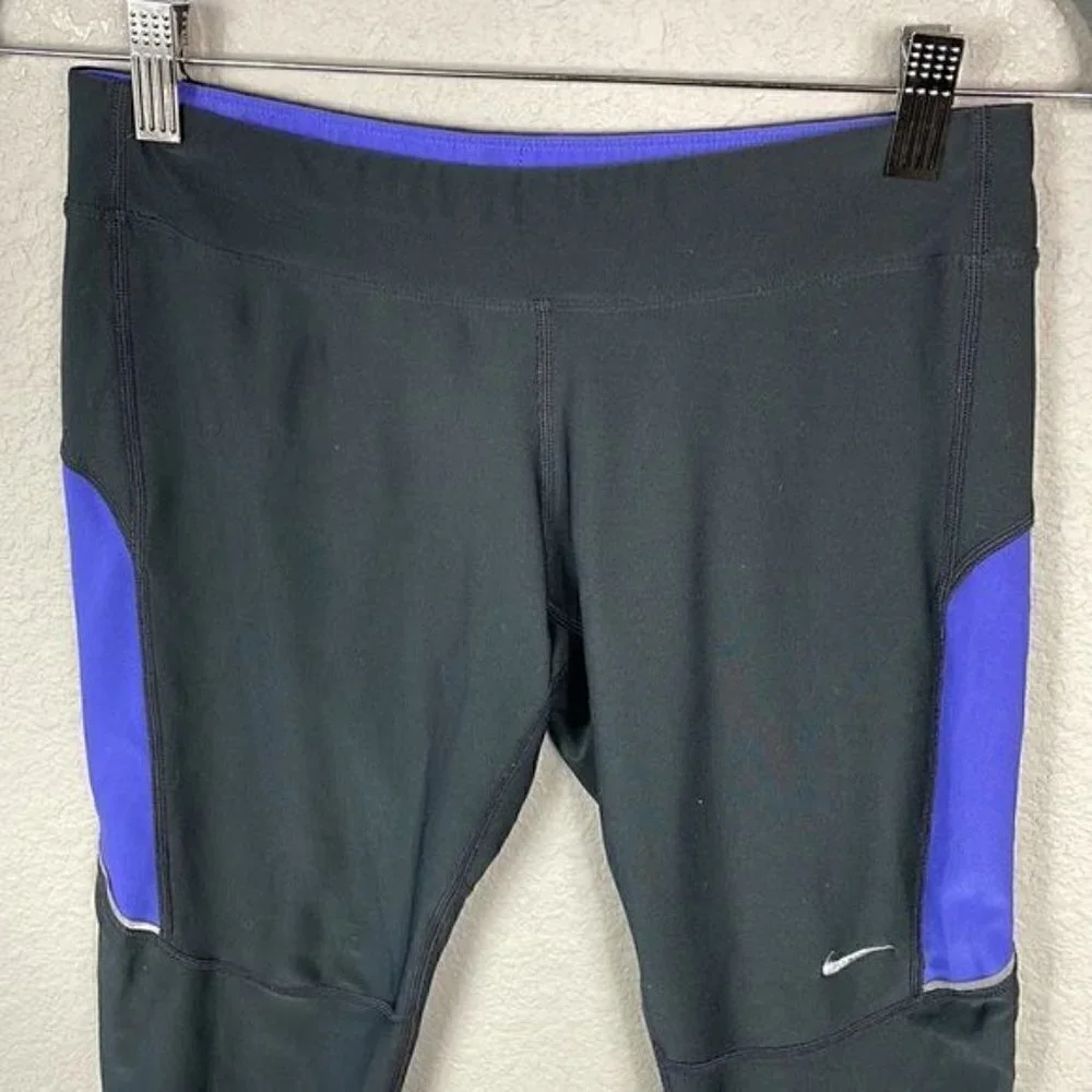 Nike Filament Dri Fit Two Tone Athletic Capri Leggings Yoga Running Hiking Sz M
